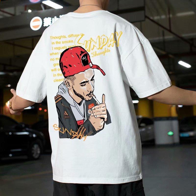 Áo Thun Nam Tay Ngắn In Hình Cá Tính