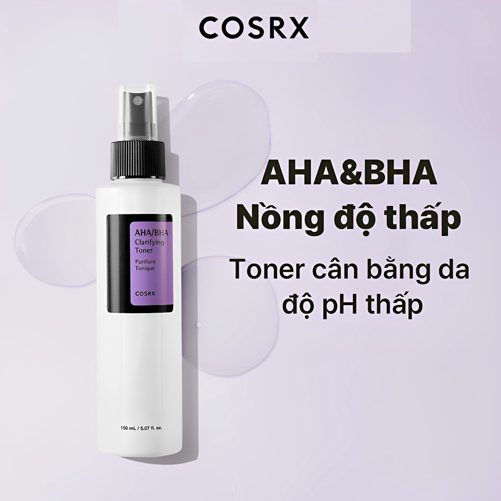 Toner Nước Hoa Hồng Cosrx AHA BHA Tẩy Tế Bào Chết Làm Sáng Cân Bằng Da Giảm Mụn 150ml