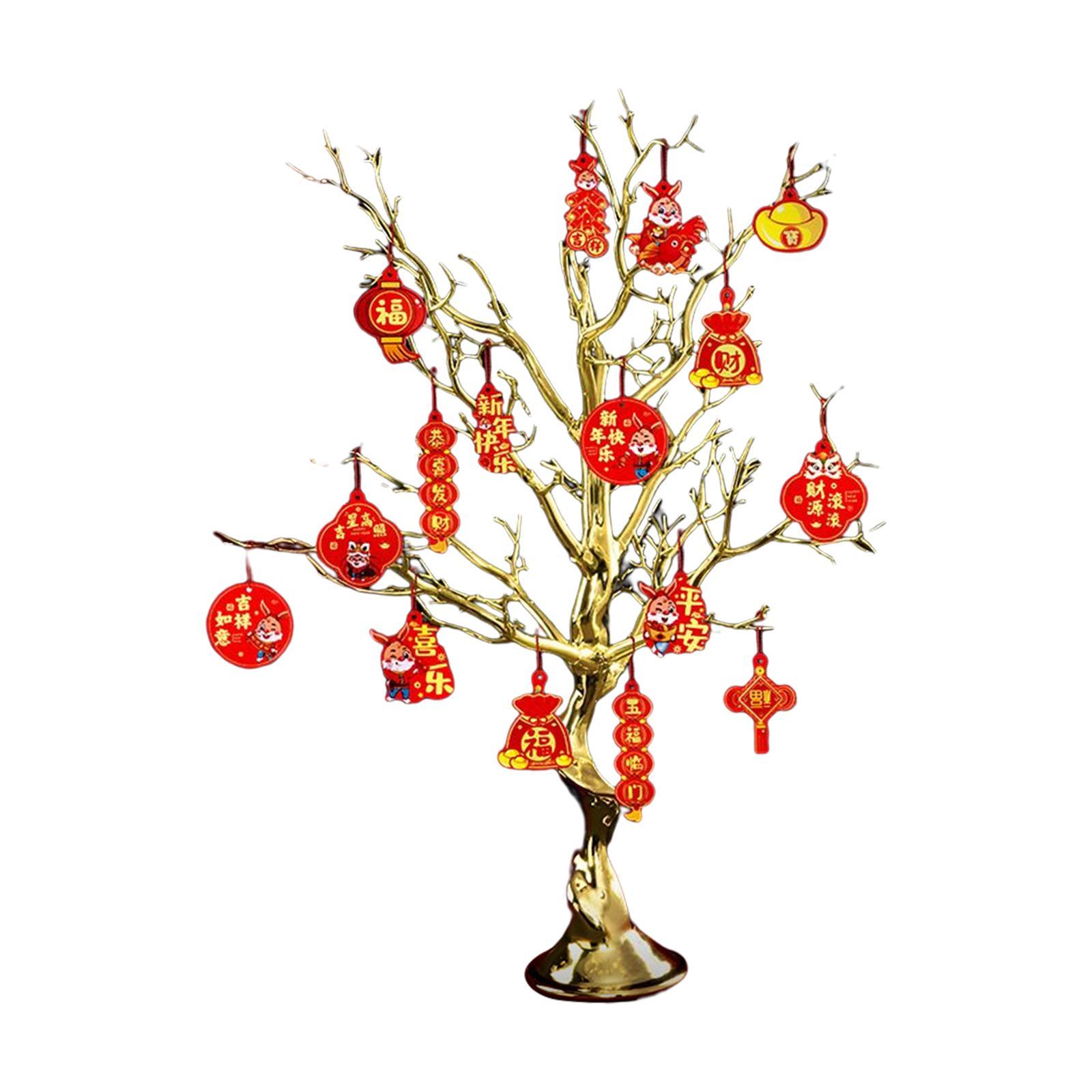 Chinese New Year Decoration Artificial Bonsai Charm Pendants Home Decor