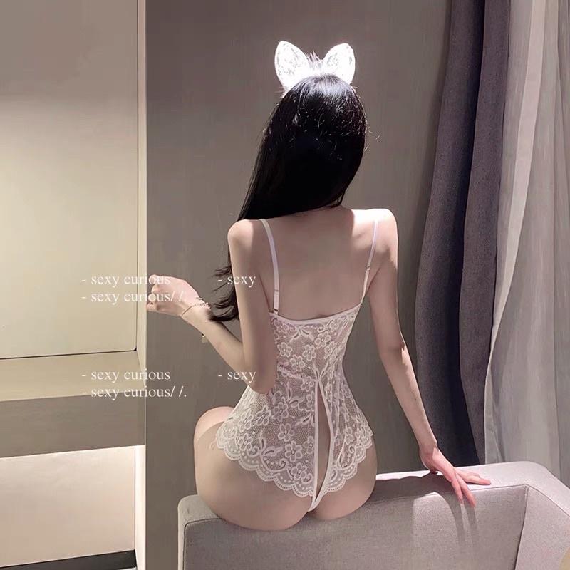 YT1540 - Bodysuit Dây Ngang Thắt Nơ Không Đáy Đũng @lingerie.sm.toys