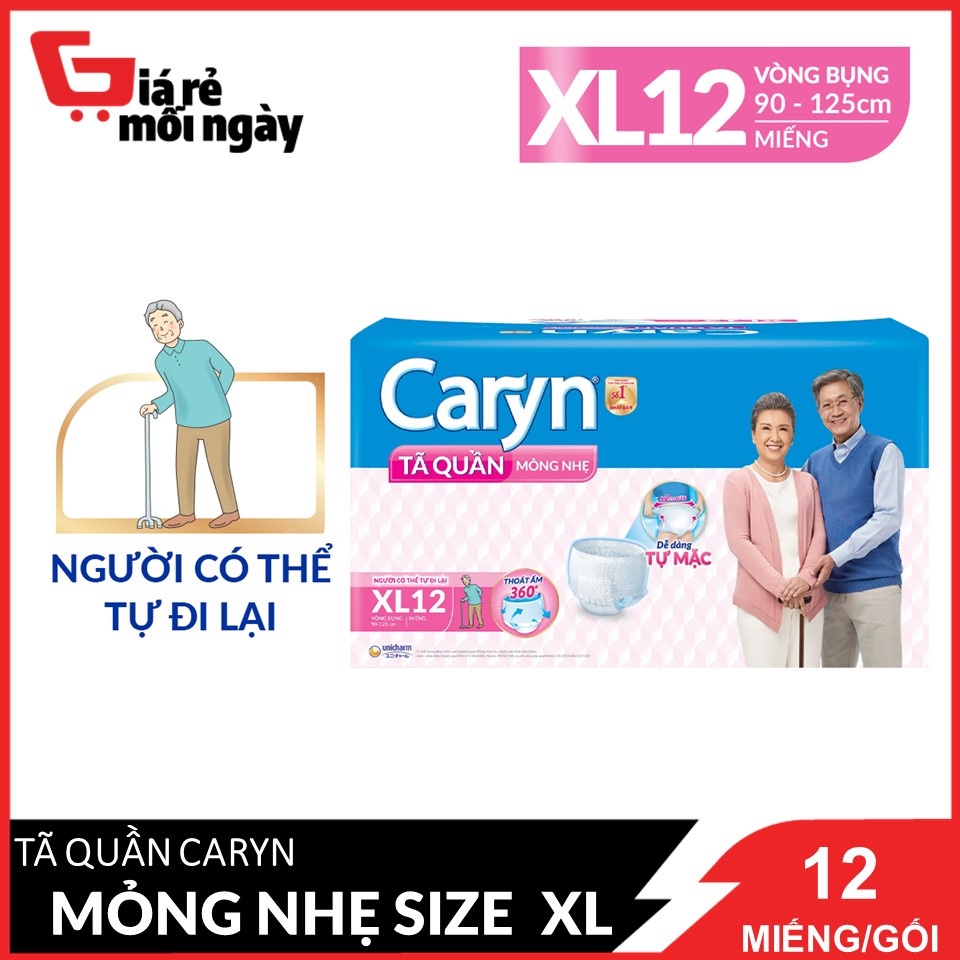 Tã Quần Người Già Caryn size XL (12 miếng/gói)