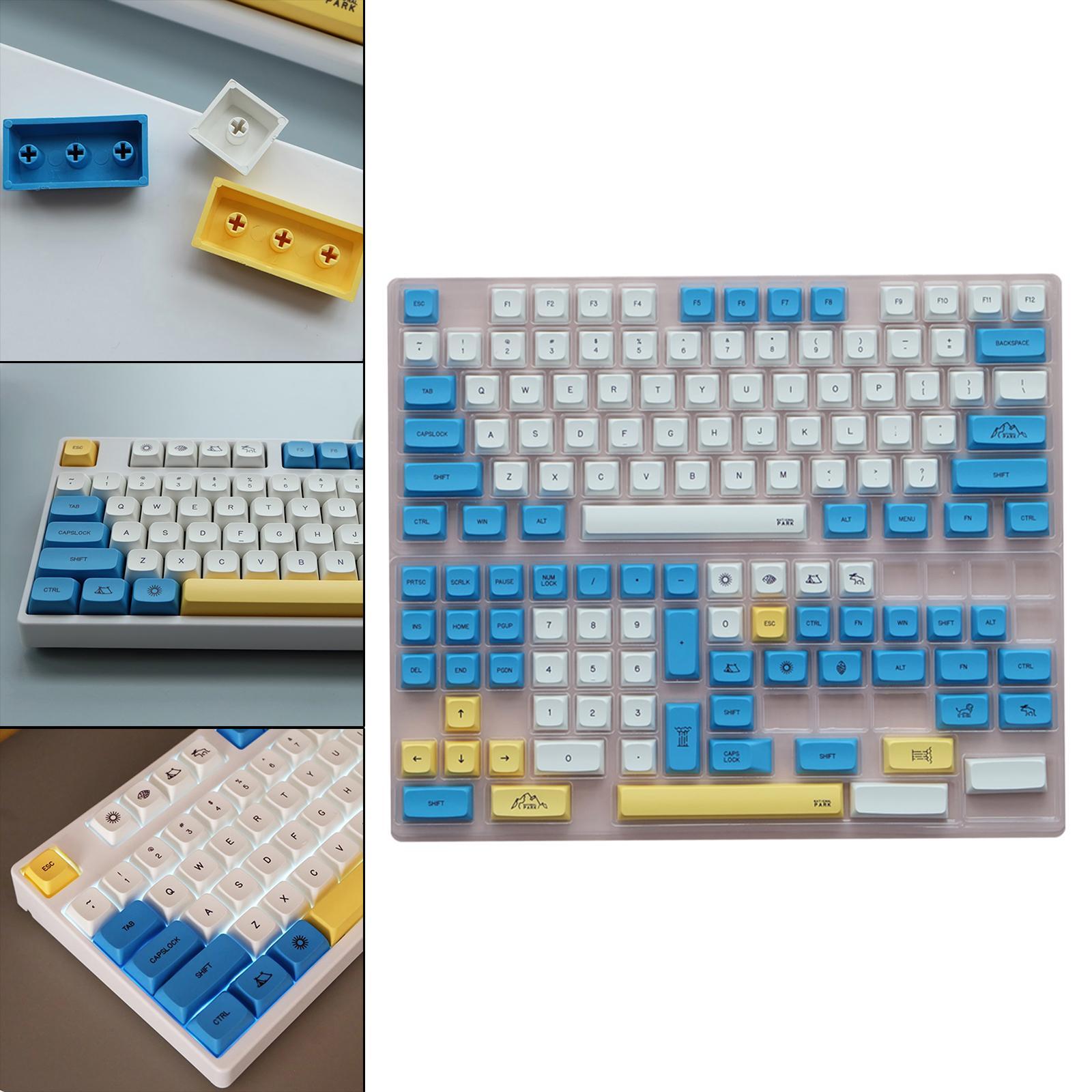 PBT 132 Keys Keycaps for 64 87 104 Gaming Mechanical Keyboard Accessories