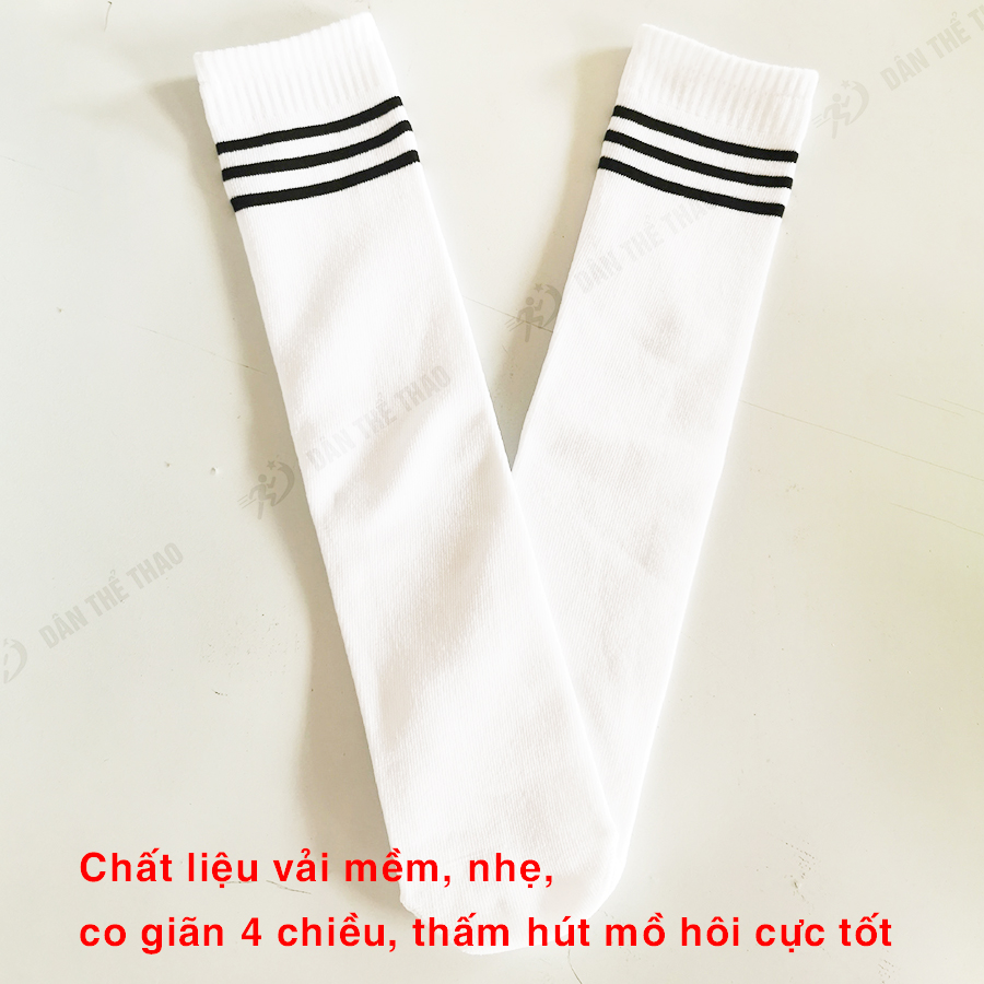 Vớ tất cổ cao nữ dài dưới gối phong cách thể thao hàn quốc chất liệu cotton dài 42cm xinh xắn giá rẻ