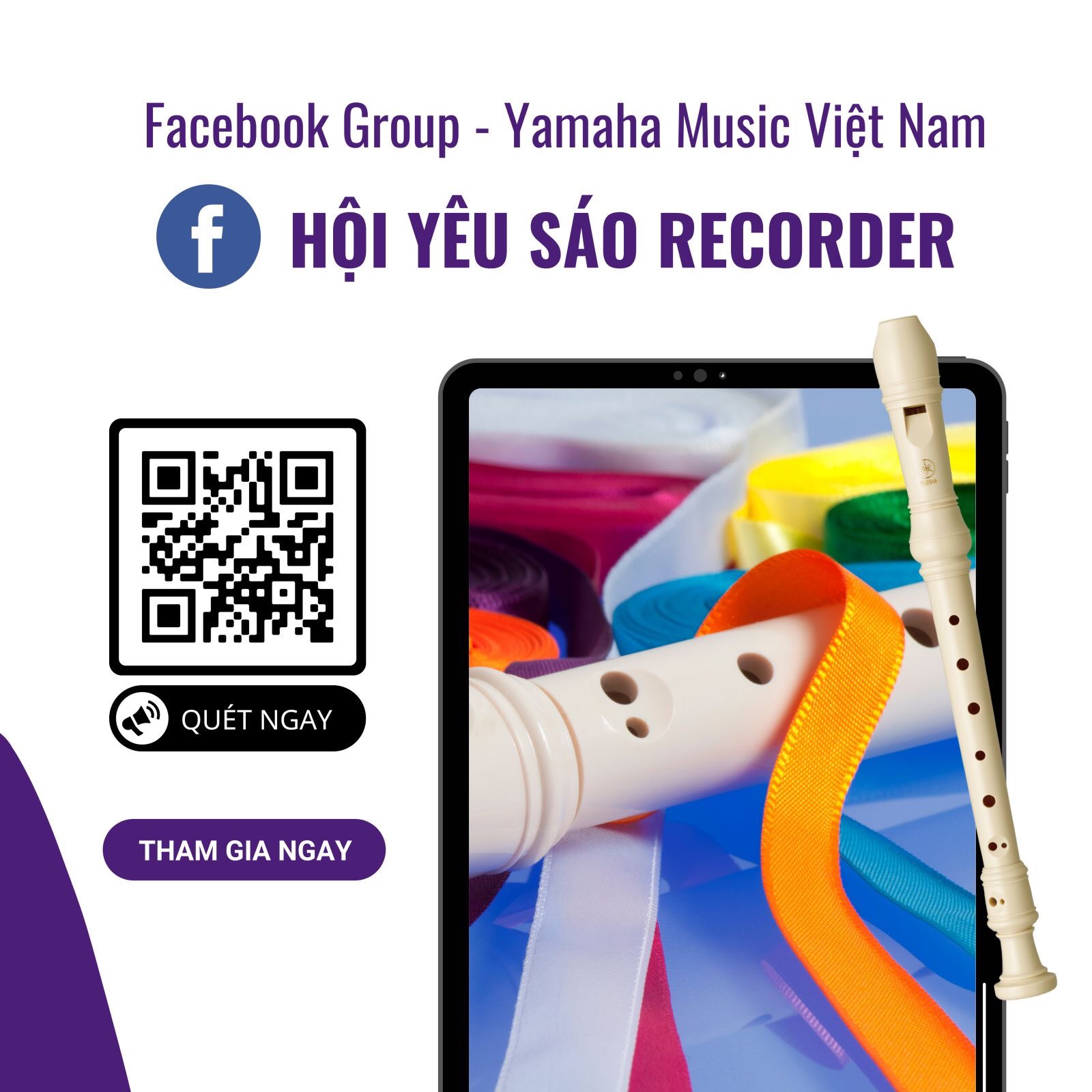 Sáo dọc Recorder Soprano YAMAHA YRS-24B kèm túi đựng - Nốt thổi Baroque, tiêu chuẩn giáo dục quốc tế