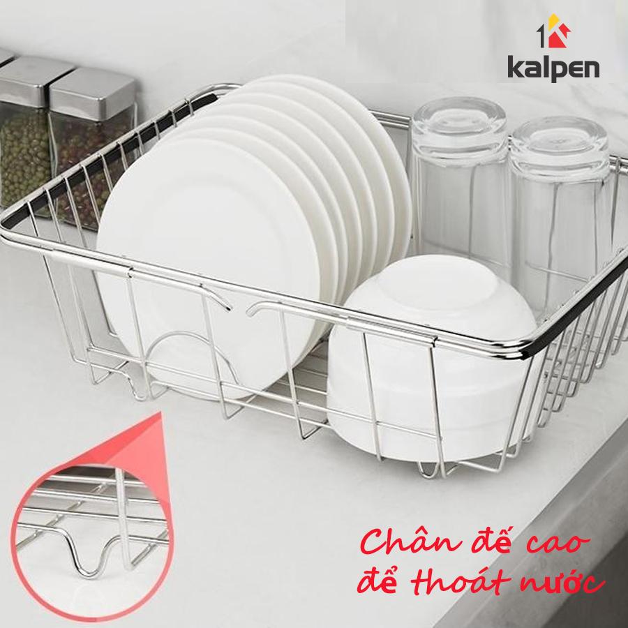 Rổ Gác Bồn INOX 304 Cao Cấp Có Thể Co Rút Điều Chỉnh Độ Dài Thông MinhKBRK33 Hàng Chính Hãng KALPEN-GIA DỤNG ĐỨC