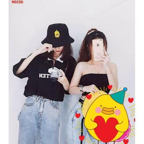 Mũ Bucket nữ Mũ vành tròn thêu 2 mặt phong cách Ulzang Unisex