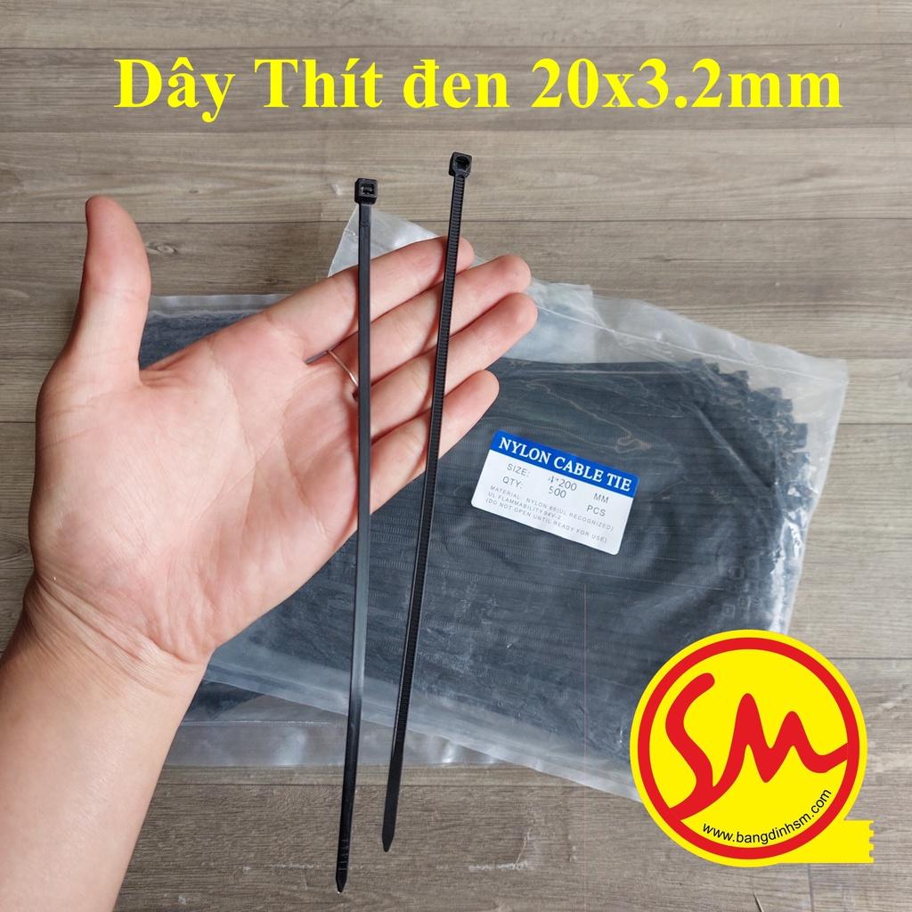 DÂY THÍT ĐEN, DÂY LẠT NHỰA tiện lợi bản 20cm x 3.2mm