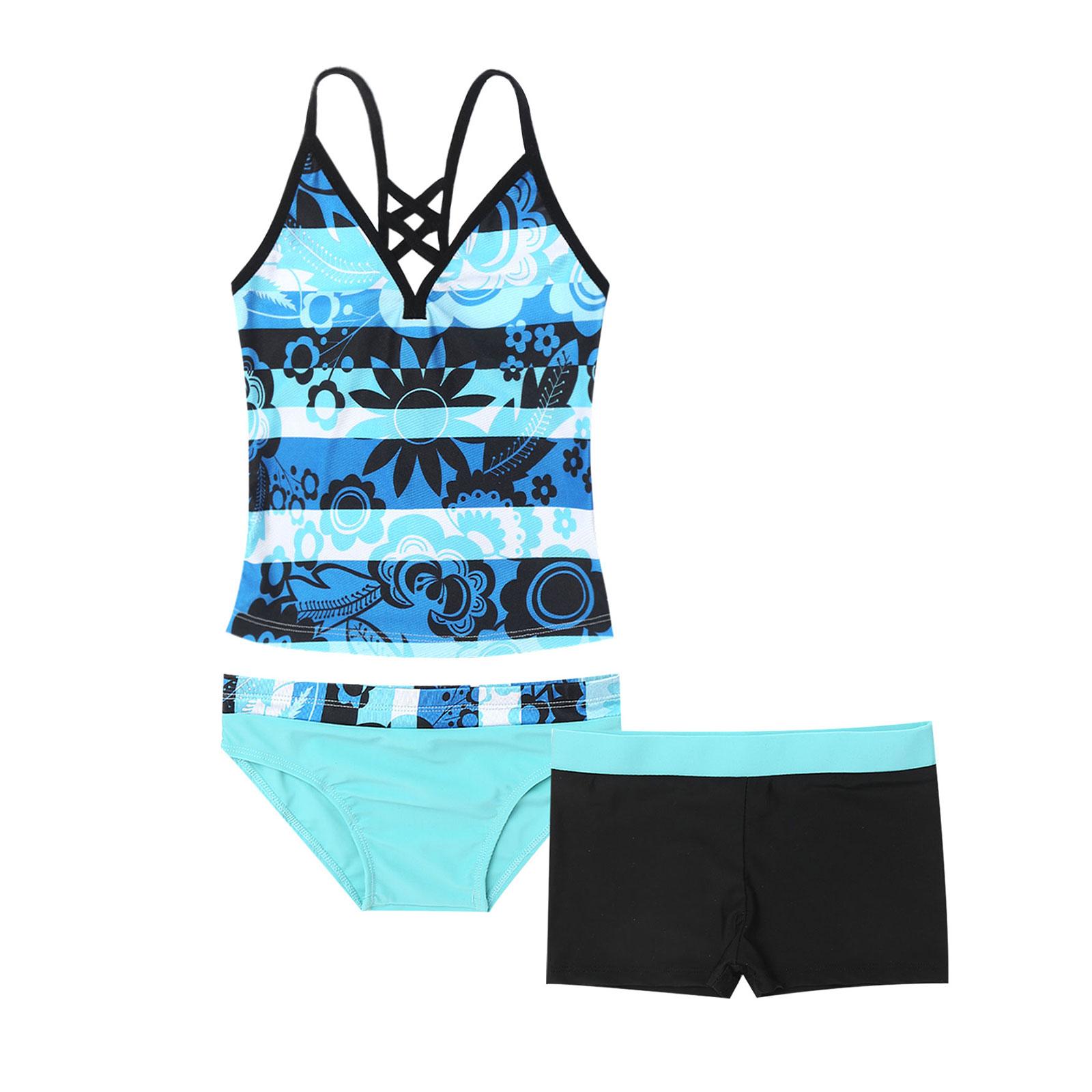 Trẻ Em Bé Gái Nữ, Có Trang Phục Tankini In Hoa Nữ, Có Bộ Đồ Tắm Bộ Áo Với Đáy Quần Short