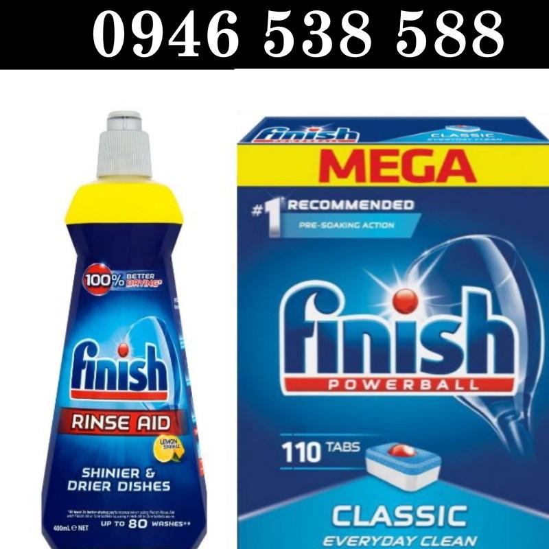 Combo Viên rửa bát Finish 110 viên+ Nước Bóng Finish 400ml