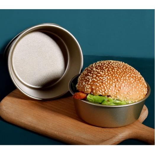 Khuôn Làm Bánh Hamburger Mini Thép Chống Dính Size 11.5*9.3*4.2cm