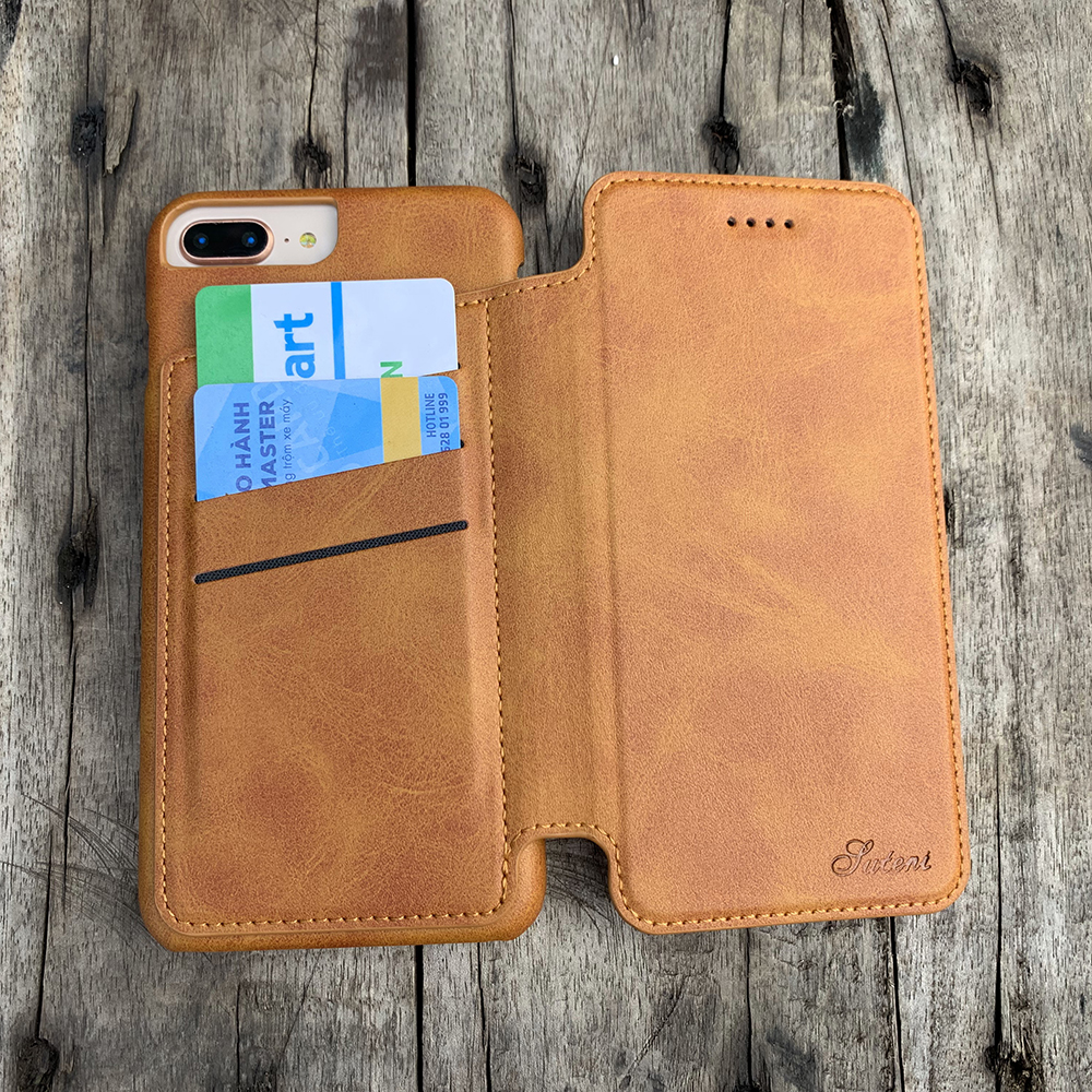 Bao da cao cấp dành cho iPhone 7 Plus / iPhone 8 Plus - Màu vàng