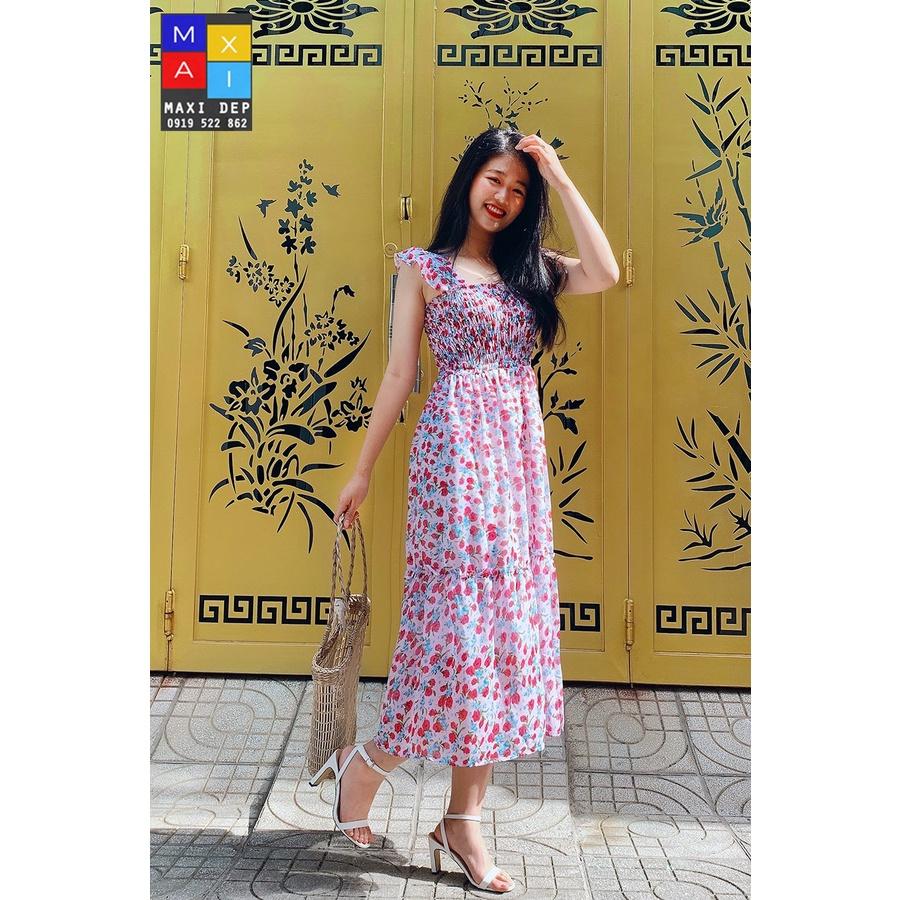 MAXI cánh tiên ôm ngực dáng lỡ MIDI model cho nàng xuống phố