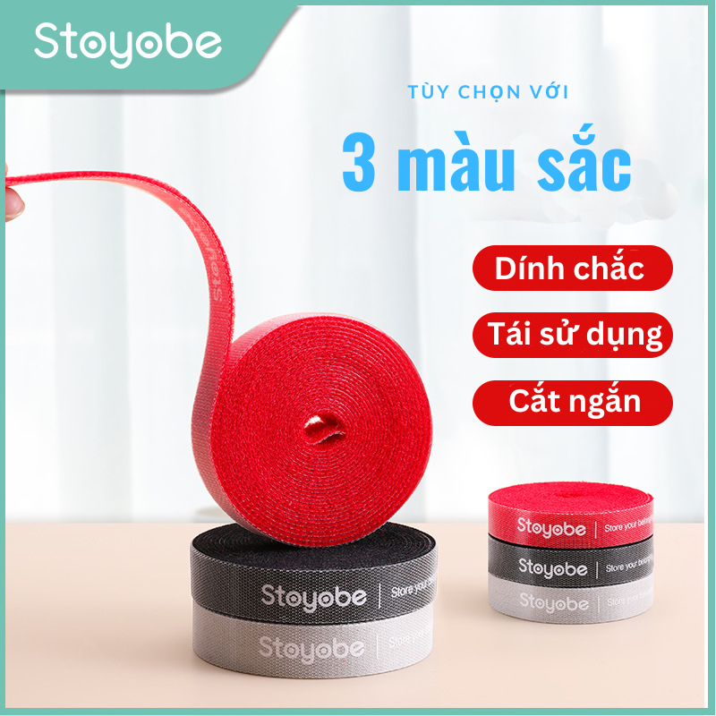 Dây dính Velcro 3M Stoyobe quấn gọn dây điện, dây cáp trong nhà, văn phòng - Hàng Nhập Khẩu