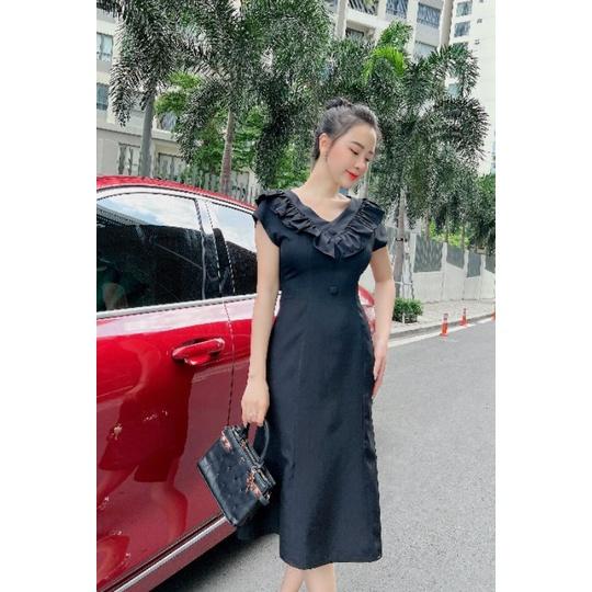 ĐẦM CỔ V VIỀN BÈO