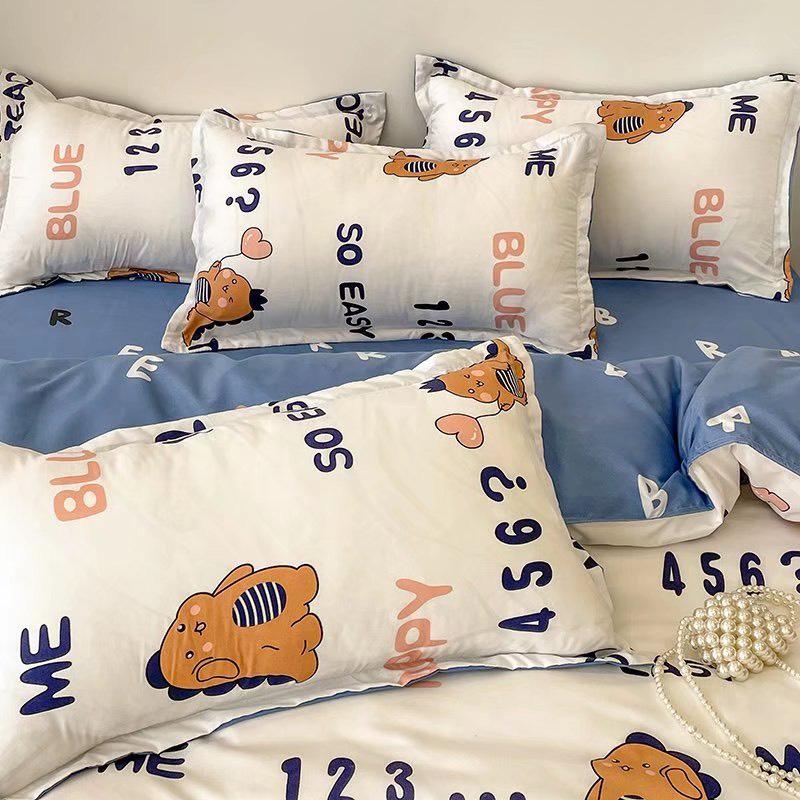 Bộ Chăn Ga Gối m6/m8/2m- Full SizeCotton 80% Vỏ Gối , Drap , Vỏ Chăn Hoạ Tiết Gấu Cute Tiệm Nhà Mêu Hàng Cao Cấp