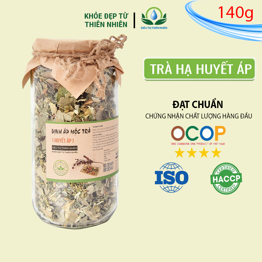 Trà Hạ Huyết Áp Cao Cấp Lọ Thủy Tinh - Định Áp Mộc Trà