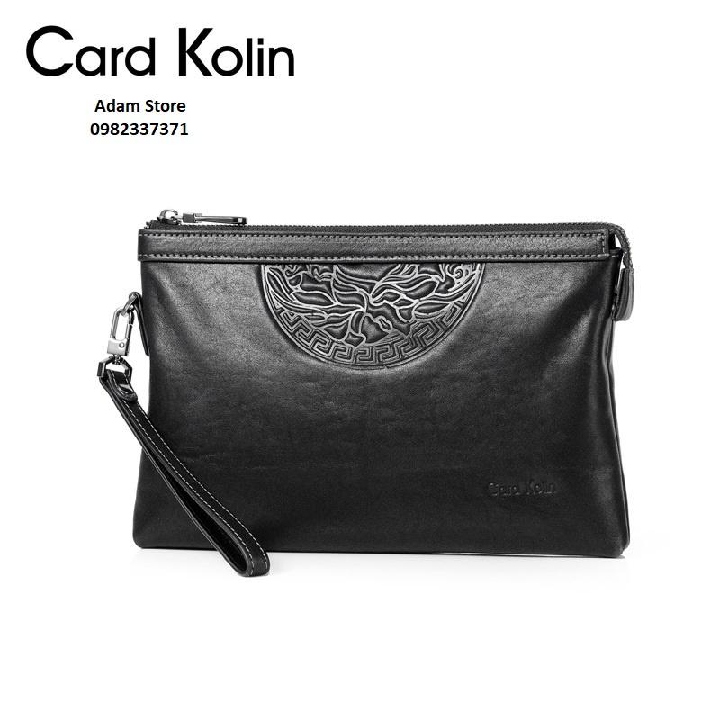 Ví Cầm Tay Da Bò Thật Cao Cấp, Clutch Nam Hàng Hiệu CARD KOLIN