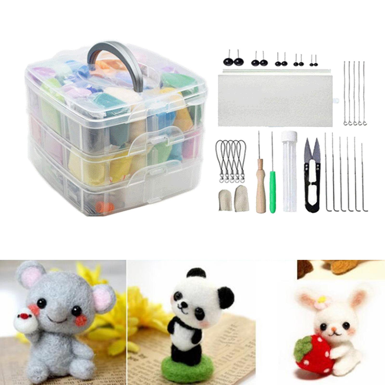 Premium All in Needle Felting Kit Supplies Felt Work Tools Storage Box Animal Toys Crafting Hand Crafts