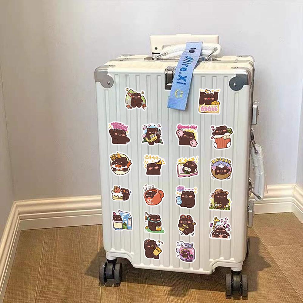 Sticker GẤU MẬP phong cách hàn quốc hoạt hình cute trang trí mũ bảo hiểm,guitar,ukulele,điện thoại,sổ tay,laptop-mẫu S90