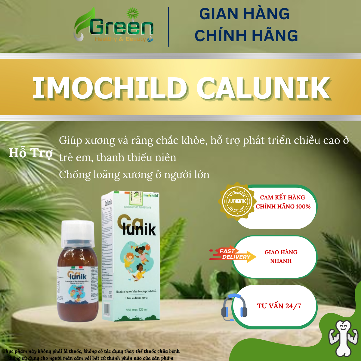IMOCHILD CALUNIK – Bổ sung Canxi, Vitamin D3K2, Photpho giúp tăng chiều cao cho bé