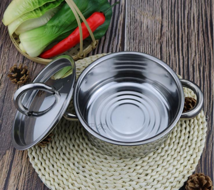 NỒI INOX DÀY DẶN - NỒI INOX 18CM NẤU ĐƯỢC MỌI LOẠI BẾP