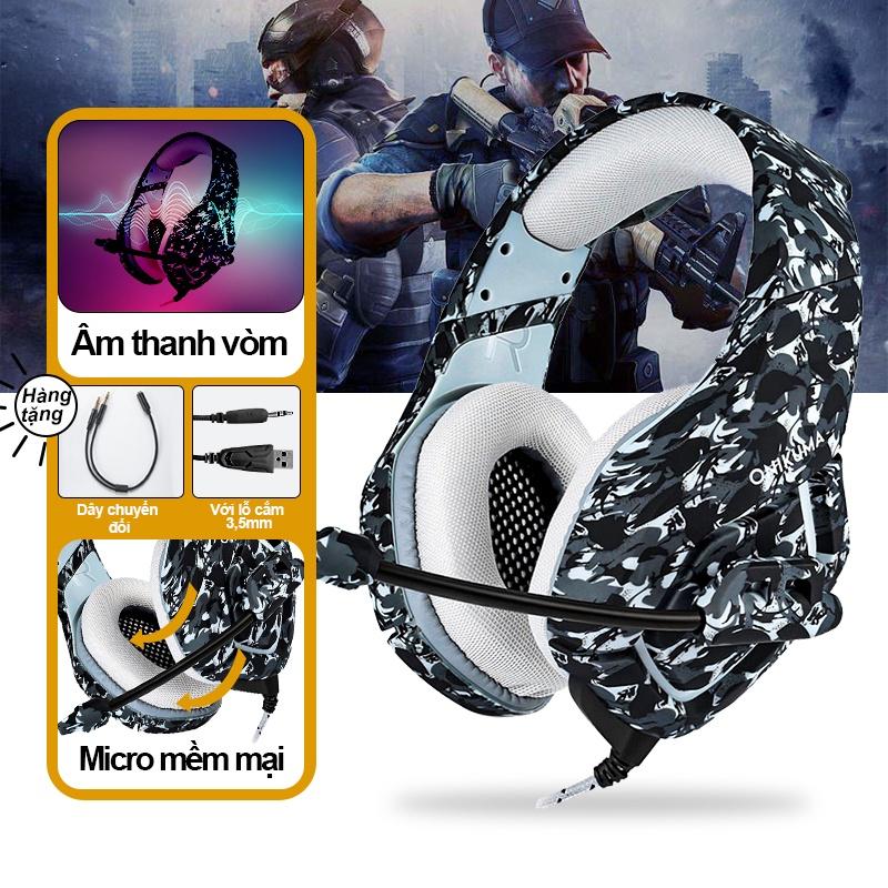 Tai nghe gaming chơi game chụp tai có dây ONIKUMA K2 PRO có mic RGB LED tay nghe Máy tính xách tay Headphone PC Laptop [Hàng chính hãng