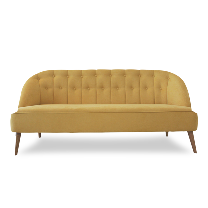 Ghế sofa băng ba bọc vải indoor cao cấp chân gỗ sồi tự nhiên Furnist Bryce