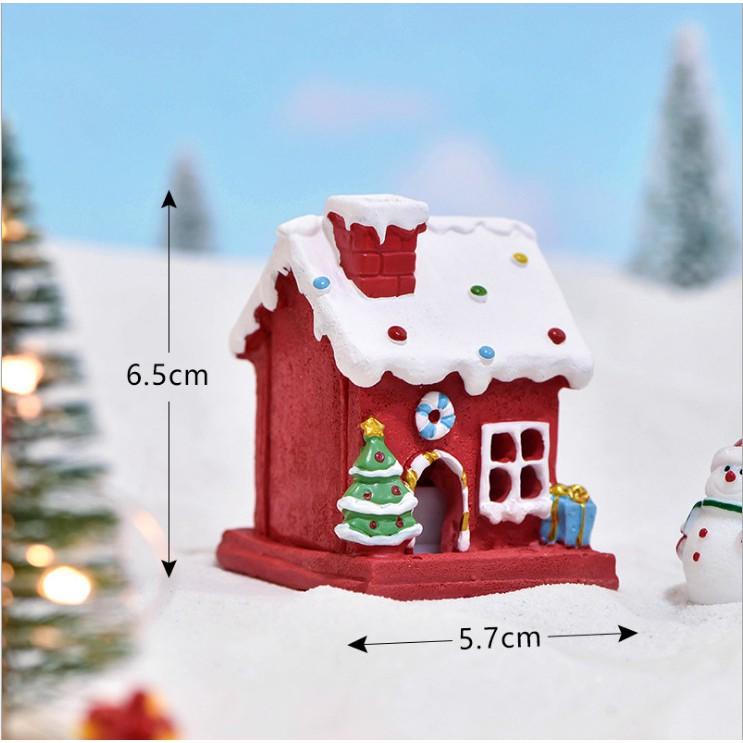 Mô hình nhà tuyết có led trang trí tiểu cảnh Giáng sinh, Terrarium Noel quà tặng trang trí