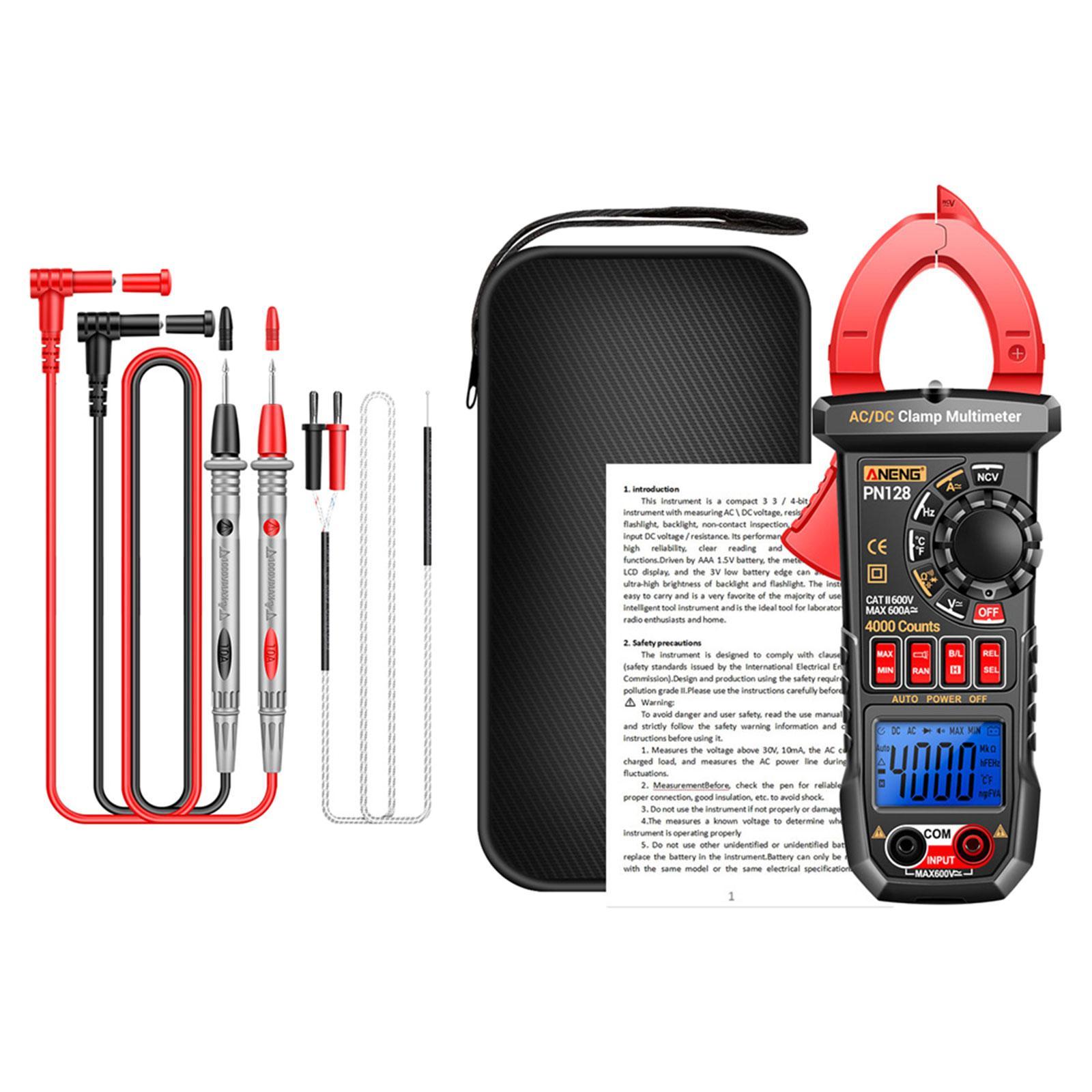 Digital Clamp Meter Voltage Tester Backlight Screen Non-contact Ncv,Resistance Voltage Meter Tool for Cars Troubleshooting Household Outlets