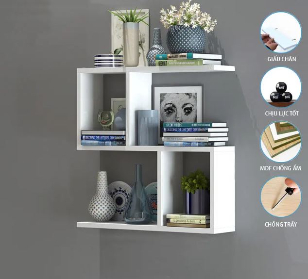 Kệ Gỗ Treo Tường 3 Tầng Juno Sofa CTKT36 KT 80/58 x 55 x 15cm