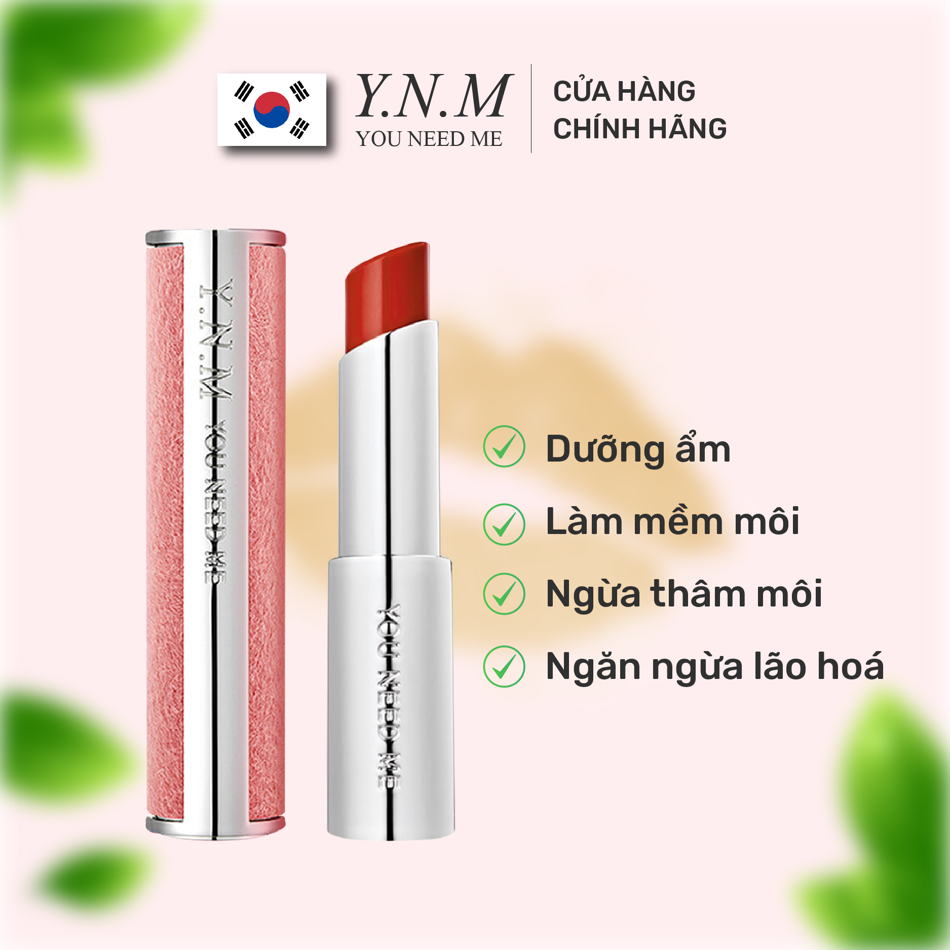 Son Dưỡng Lì Có Màu YNM Candy Pop Glow  Melting Balm Crimson Chili 3g/ Đỏ Đô