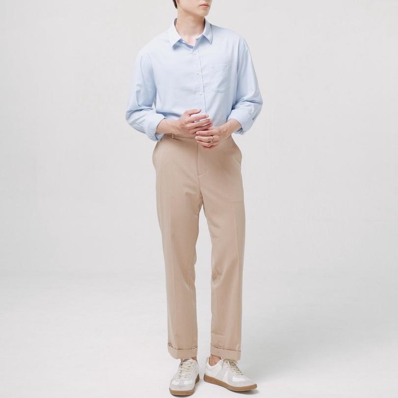 Quần âu nam ống đứng SSSTUTTER gập gấu cotton thoáng mát HIDE PANTS