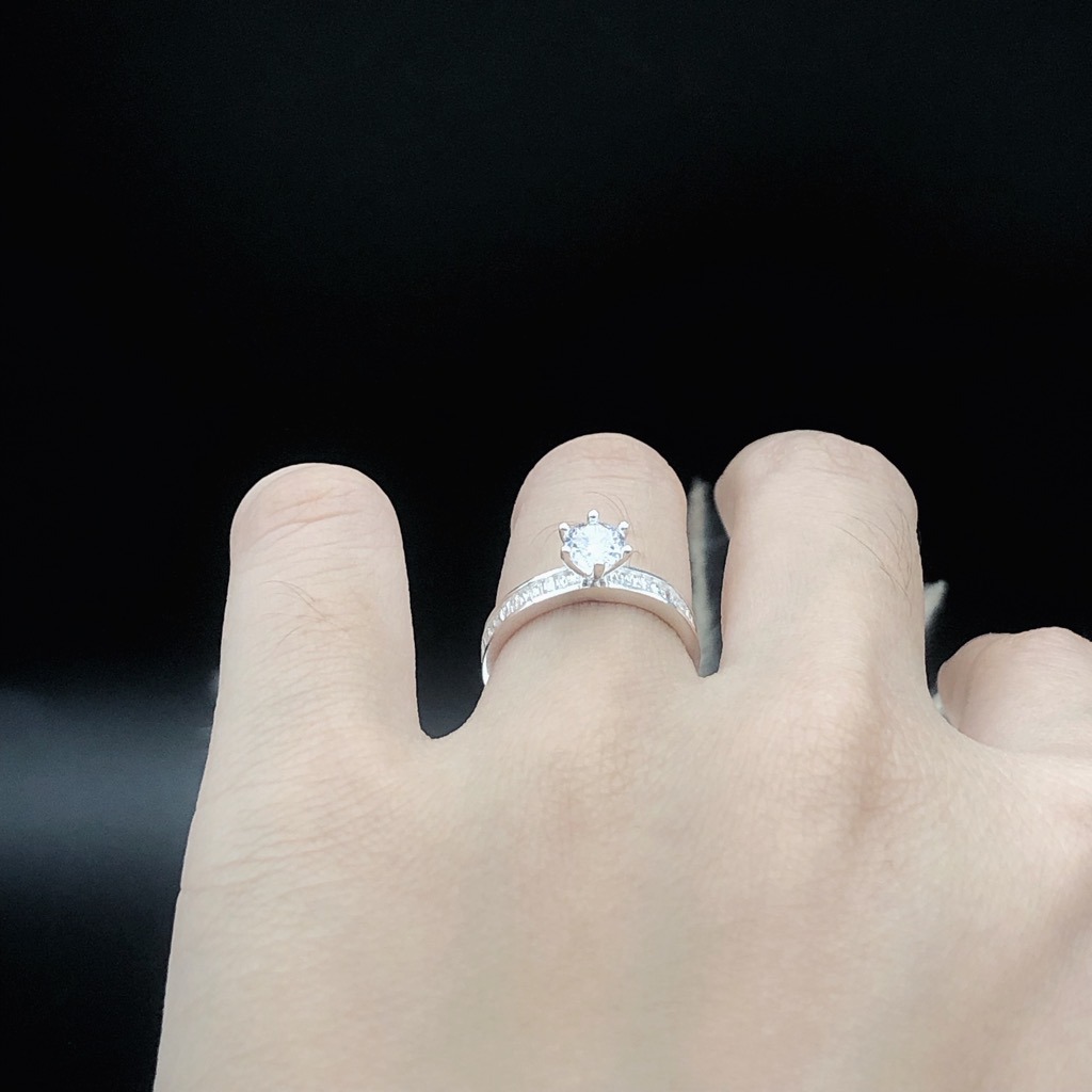 Nhẫn Nữ Đá Xinh 5ly Chính Hãng Bạc Hiểu Minh NU505