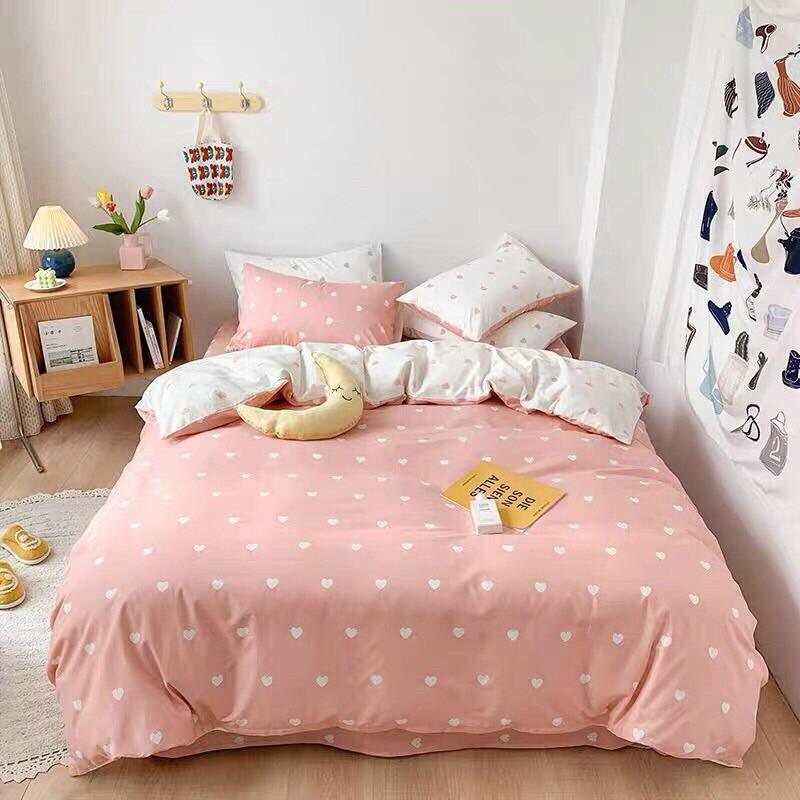 Bộ cotton poly tim 2 mặt 4 món hàng nhập