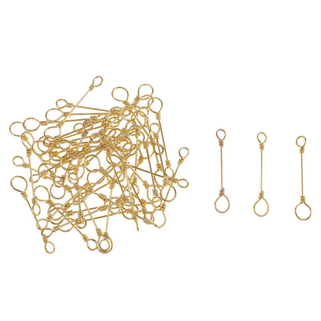 50Pcs Fishing Swivels Quick Connection Clip Stainless Steel Rolling Snap Fishing Accessories Connectors