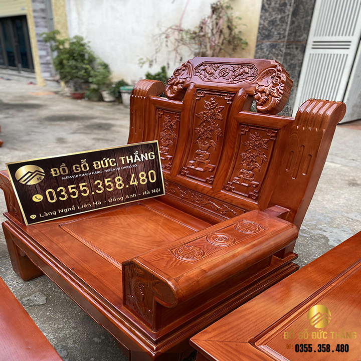 Âu á chuơng voi tay hộp gỗ sồi nga