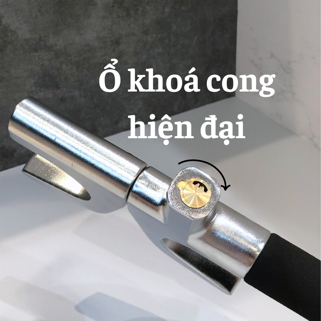 Khoá Vô Lăng Ôtô - Khoá tay lái xe hơi, đầu búa thoát hiểm + TẶNG KÈM MIẾNG MÚT DÁN CHỐNG TRẦY