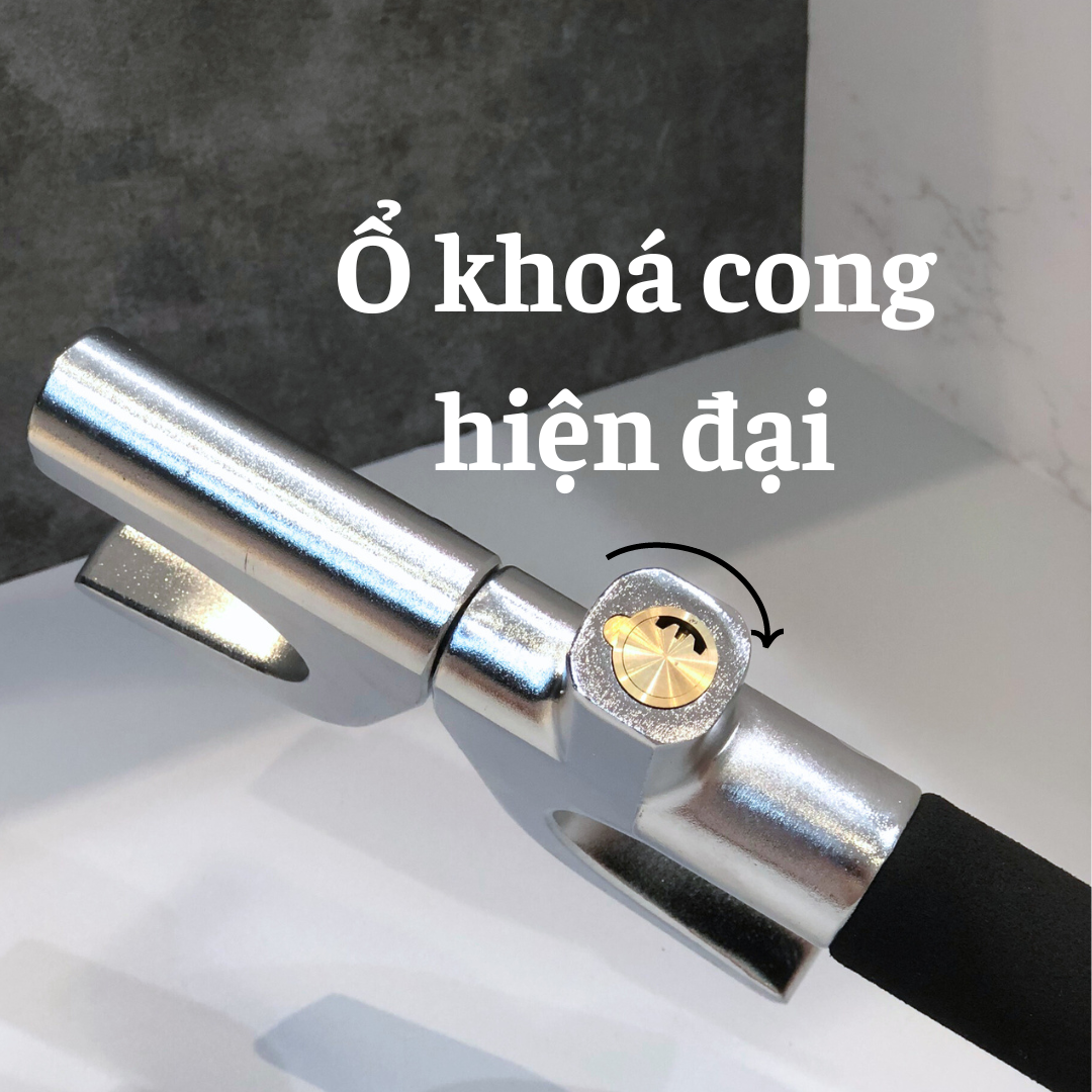 Cây khoá vô lăng xe ô tô, khoá đa năng - đầu búa dự phòng, thép cứng cáp, không gỉ