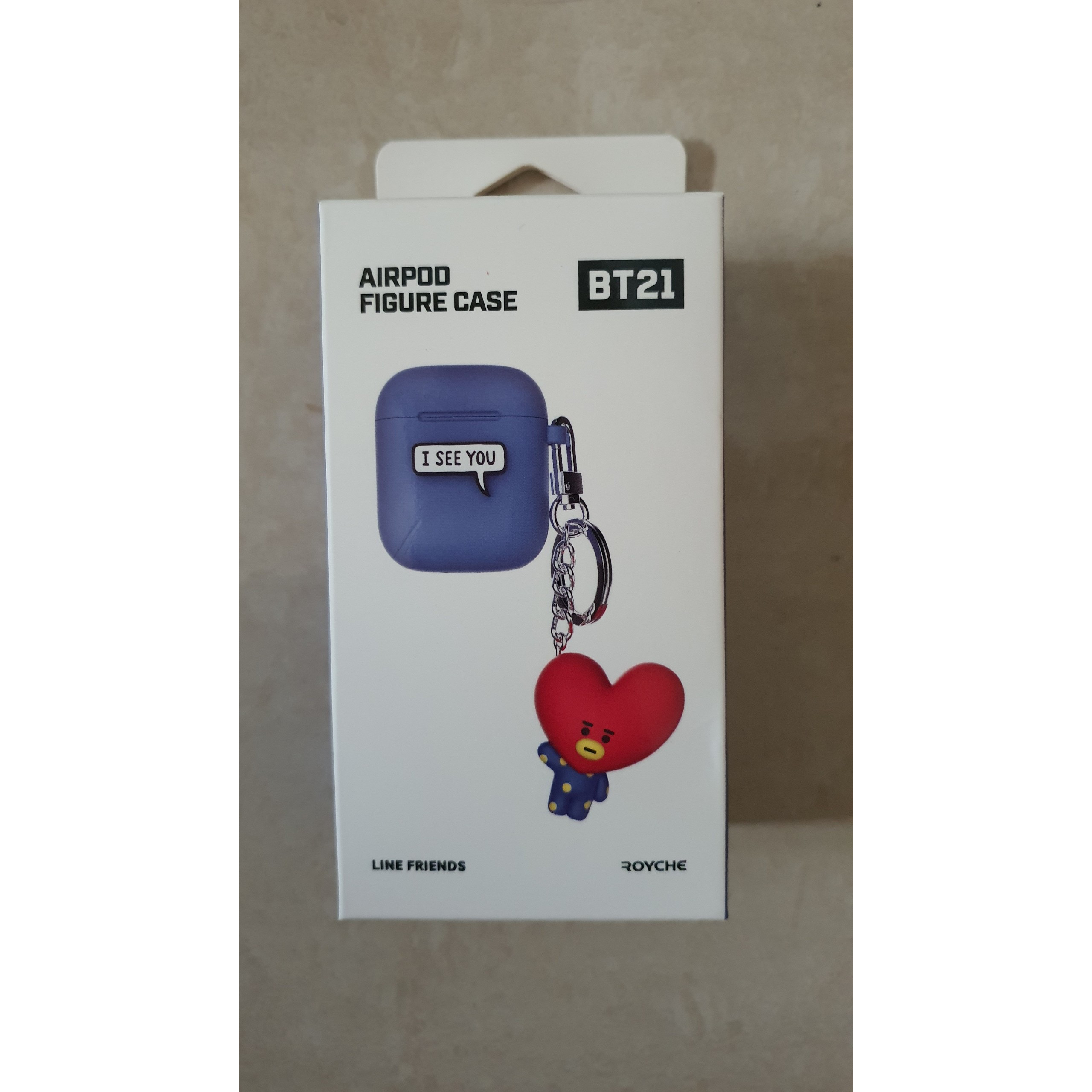 HỘP AIRPODS FIGURE CASE  CÓ KEYRING BT21 LINE AND FRIEND -HÀNG CHÍNH HÃNG