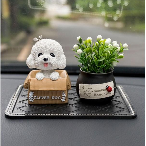 Set cún ngồi giỏ hàng loại 1 trang trí taplo ô tô, làm quà tặng cực sang- Hoàng Đông shop