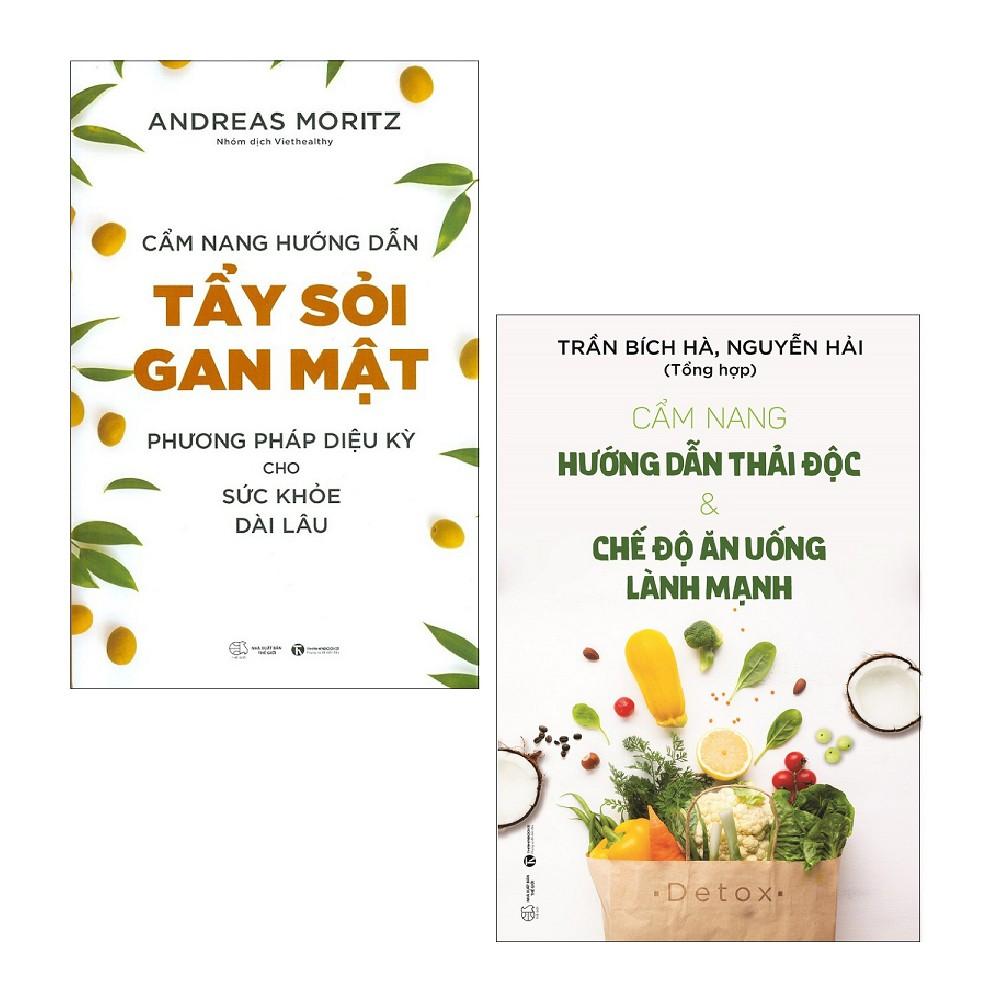 Sách - Combo: Cẩm Nang Hướng Dẫn Tẩy Sỏi Gan Mật + Cẩm Nang Hướng Dẫn Thải Độc Và Chế Độ Ăn Uống Lành Mạnh