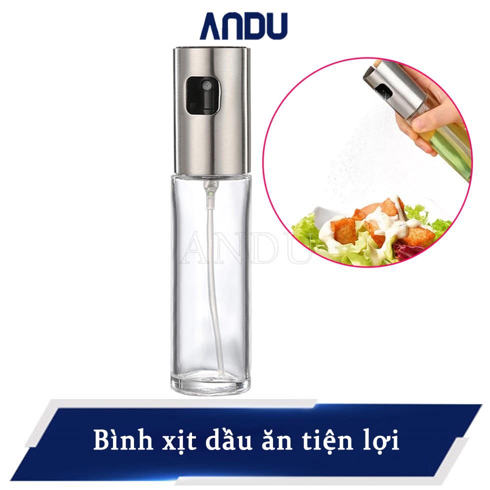 Bình xịt dầu ăn, nước mắm, dấm và các gia vị dạng lỏng cho món nướng chất liệu inox 100ml dễ sử dụng