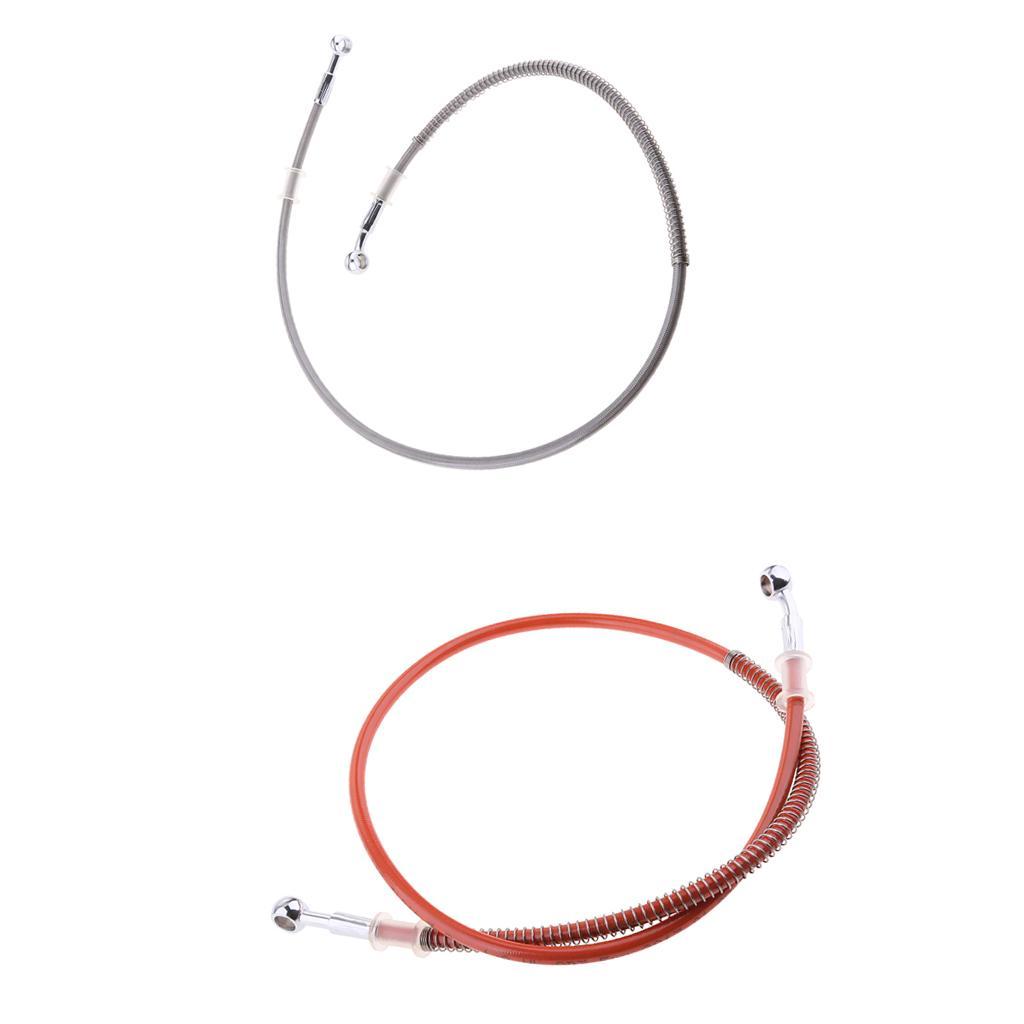 2 Piece Motorcycle Braided Brake Oil Hoses Line Pipe 1000mm