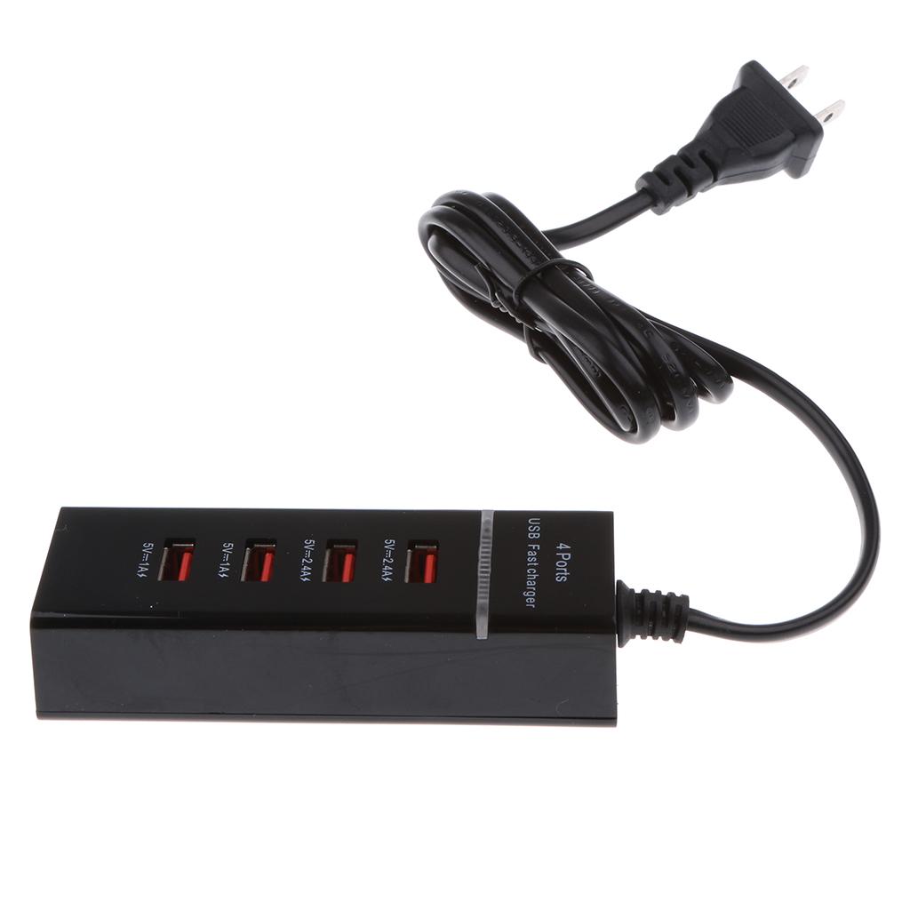 4Port USB3.0 Hi-Speed Compact Hub Adapter Socket For PC Laptop US Plug