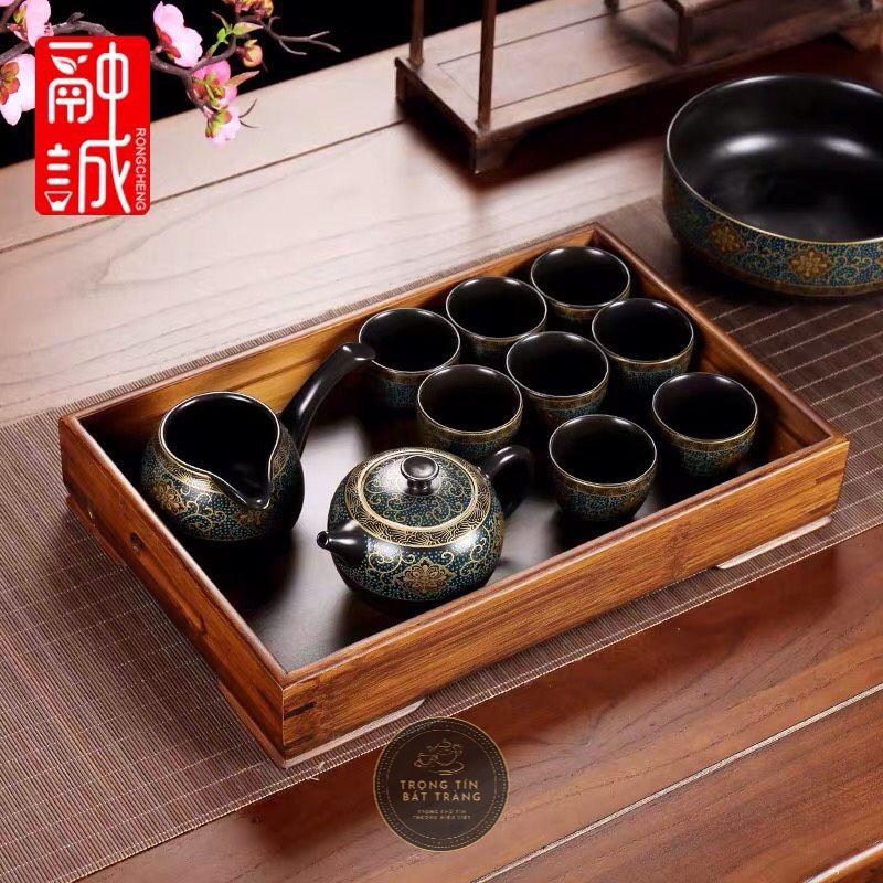 Khay Trà Tre Cao Cấp Chữ Nhật Trung Kích Thước 34*22*6 KT 11.2