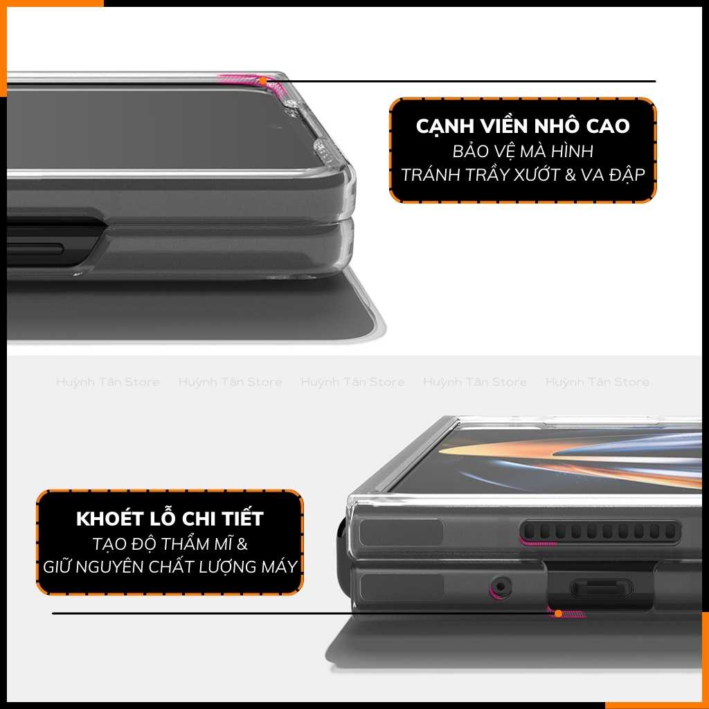 Ốp lưng z fold 5 RINGKE chính hãng trong suốt chống sốc FUSION X chống ố vàng phụ kiện điện thoại huỳnh tân store - Hàng nhập khẩu