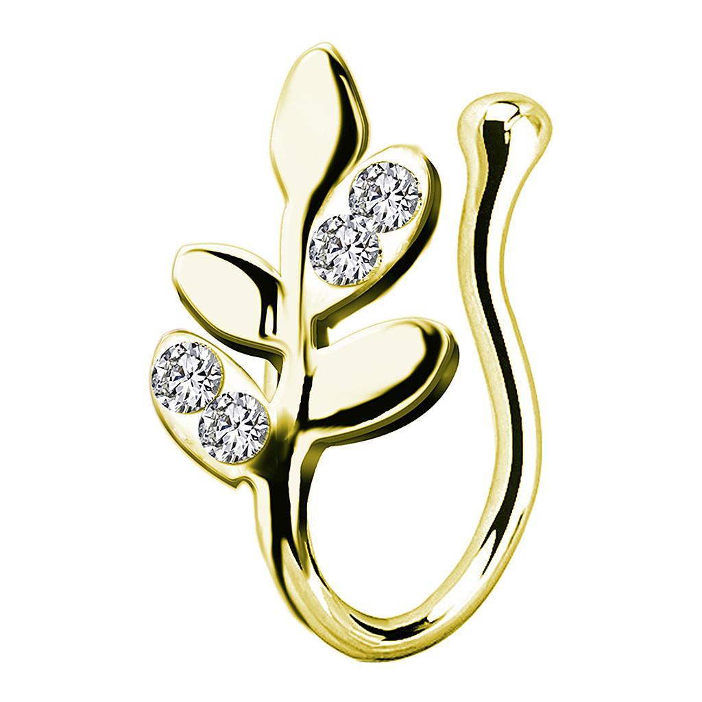 2 Pieces Fake Nose Rings 18G Clip On Nose Hoop Rings 18 Gauge Gold Silver