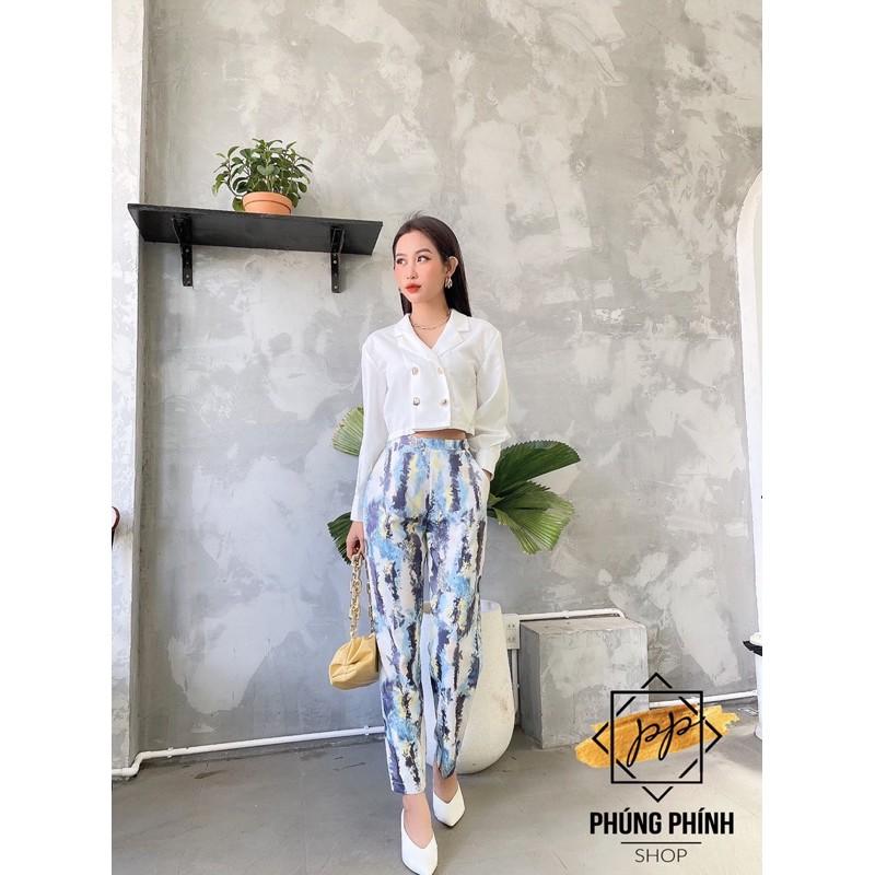 ÁO CROPTOP CỔ VEST THIẾT KẾ