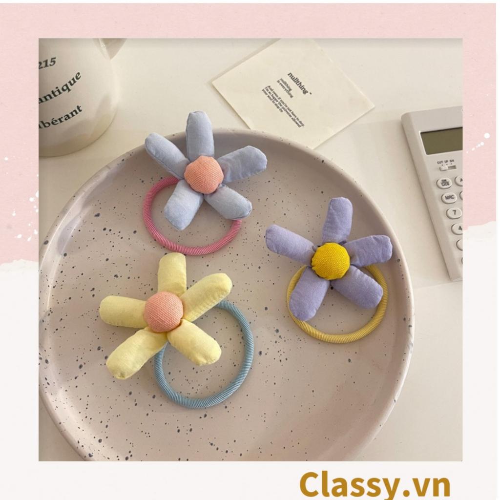 Dây cột tóc Classy hình bông hoa năm cánh nhiều màu, phụ kiện tóc PK1577