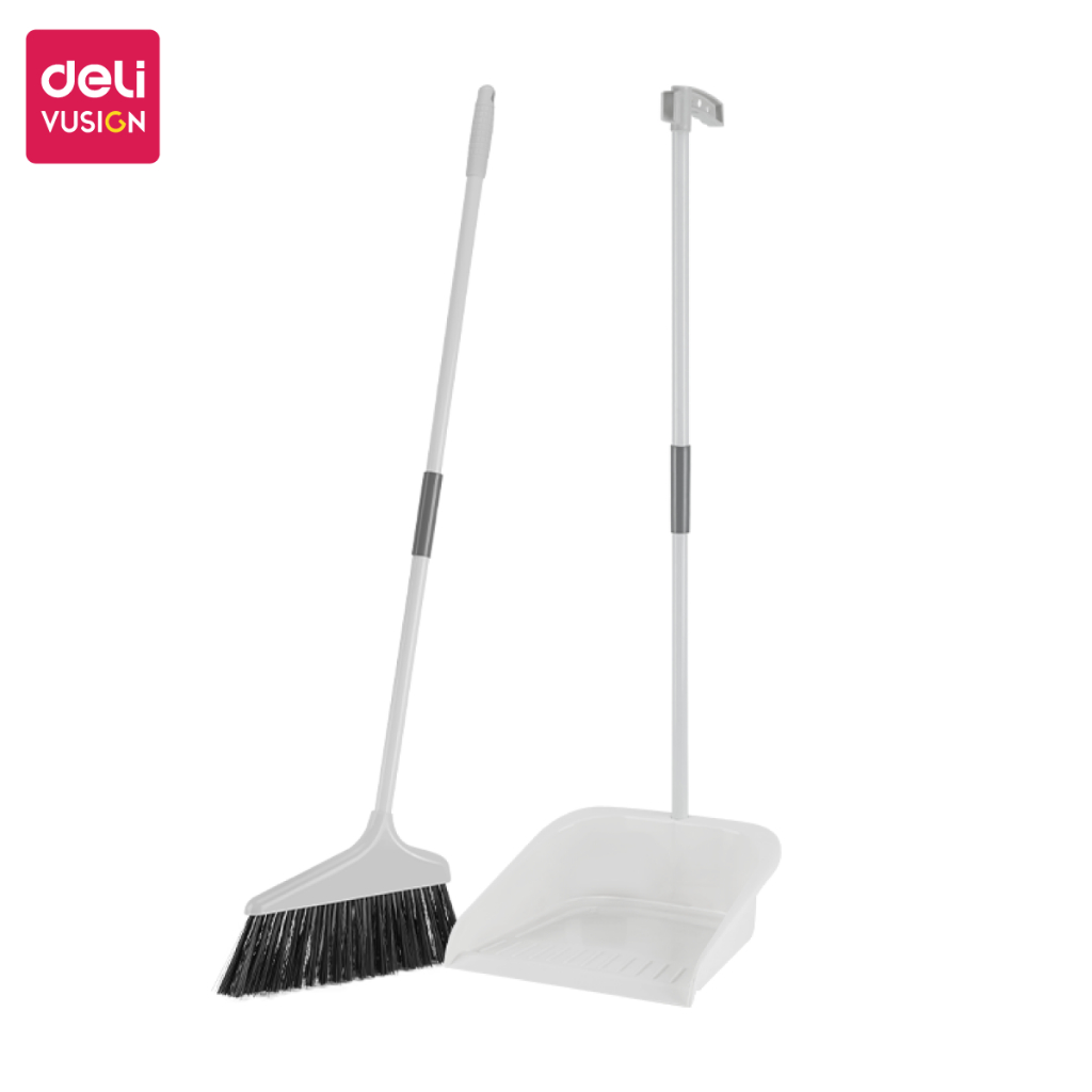 Chổi quét nhà thông minh công thái học đồ hốt rác Deli, Bộ Chổi cán dài Xẻng Ky Hốt rác